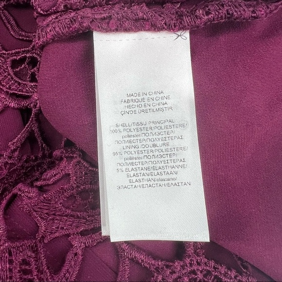 NWT Lauren Ralph Lauren Red Floral Lace Sleeveless Evening Dress Size 6 - Picture 7 of 11